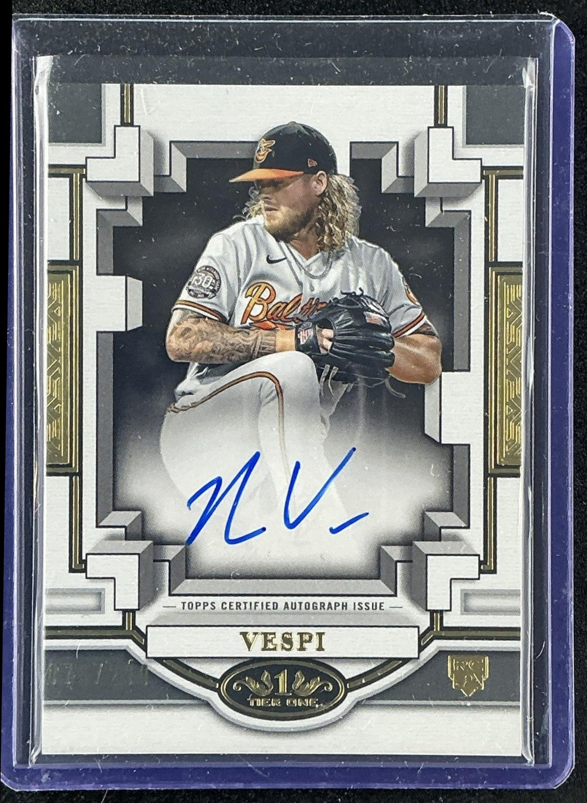 NICK VESPI 2023 TOPPS TIER ONE #BOA-NV2 BREAK OUT AUTO /299 RC ORIOLES