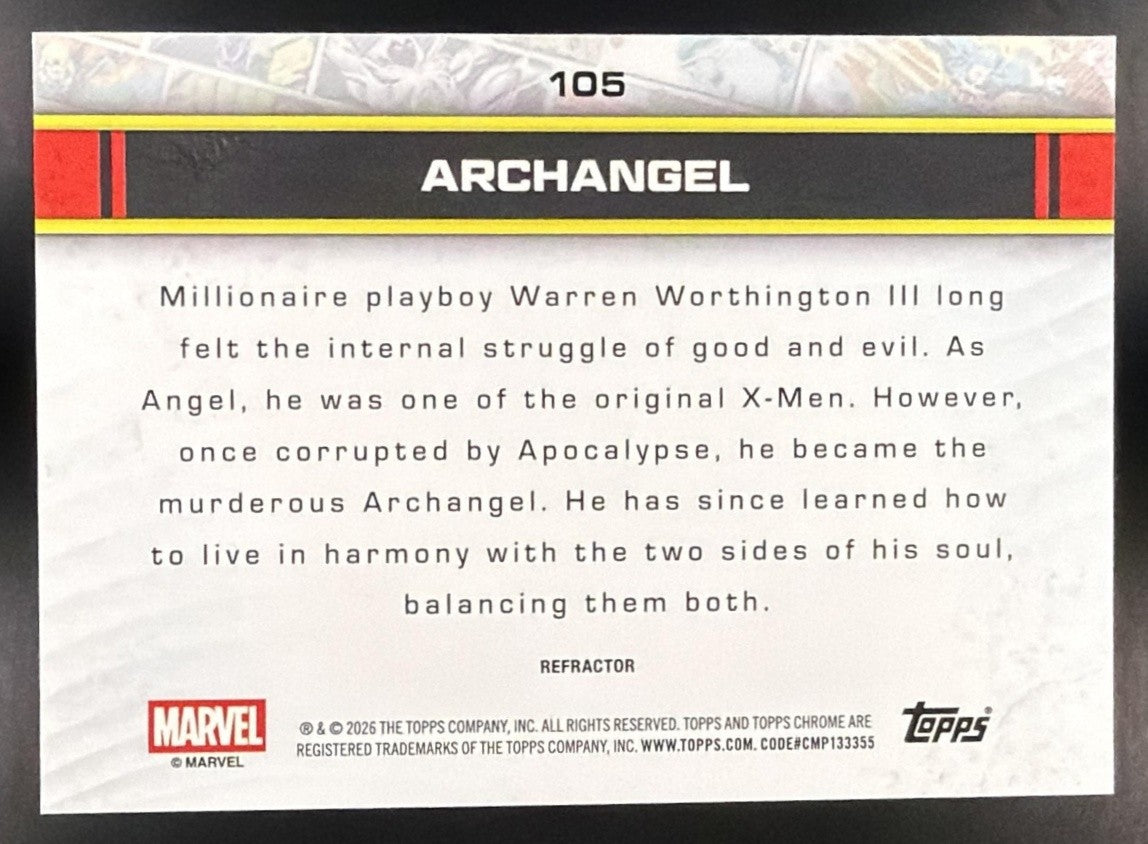 ARCHANGEL 2026 TOPPS CHROME MARVEL COMICS #105 REFRACTOR