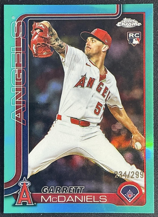 2025 Topps Chrome Update Garrett McDaniels #USC20 Teal Refractor /299 RC
