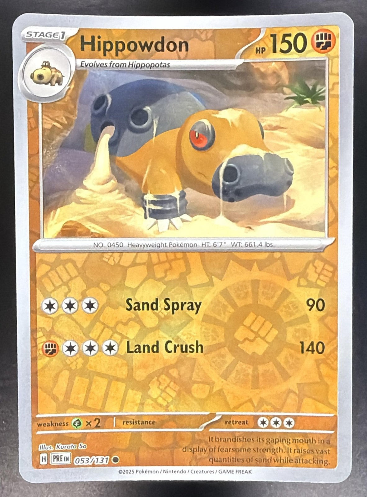 HIPPOWDON 2025 POKEMON PRISMATIC EVOLUTIONS #053/131 REVERSE HOLO