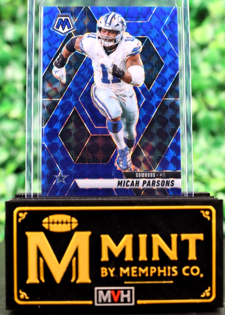MICAH PARSONS  2025 PANINI MOSAIC BLUE MOSAIC PRIZM /99 #58 DALLAS COWBOYS