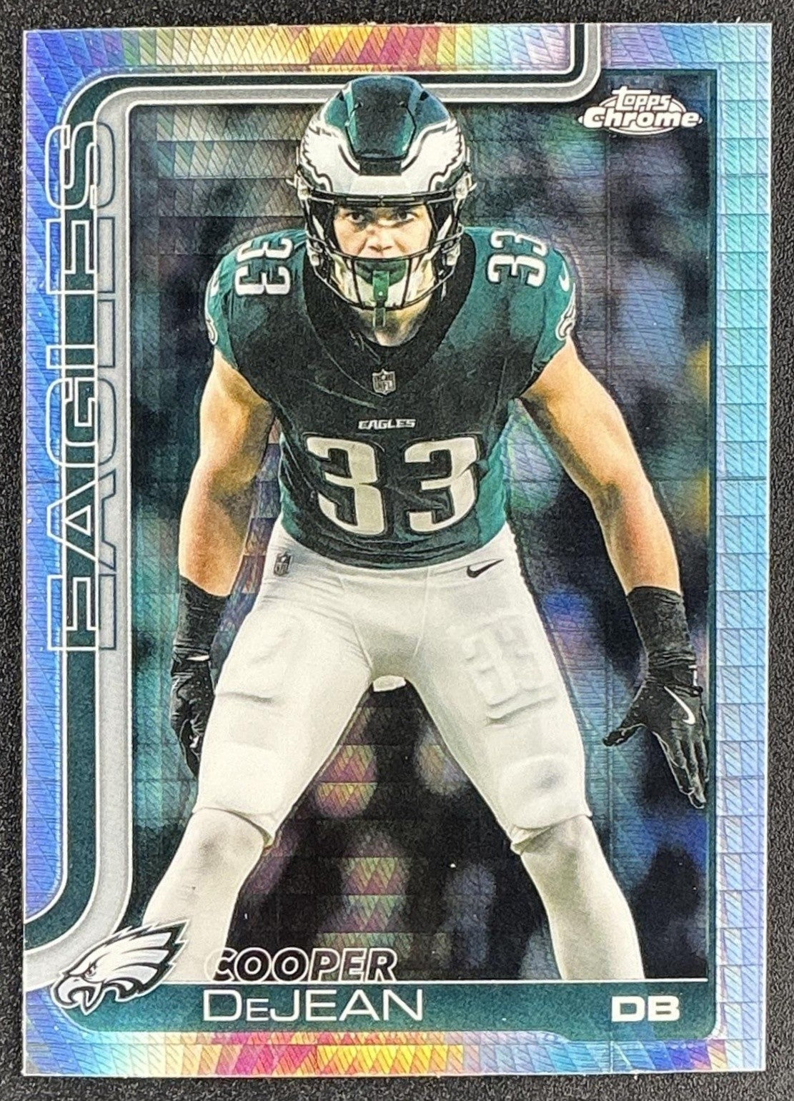 COOPER DEJEAN 2025 TOPPS CHROME #252 PRISM REFRACTOR EAGLES