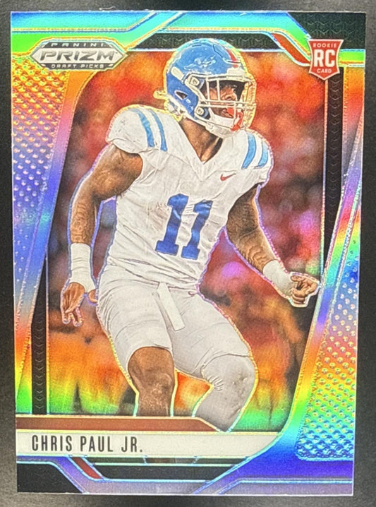 CHRIS PAUL JR. 2025 PANINI PRIZM DRAFT PICKS #2 SILVER RC REBELS