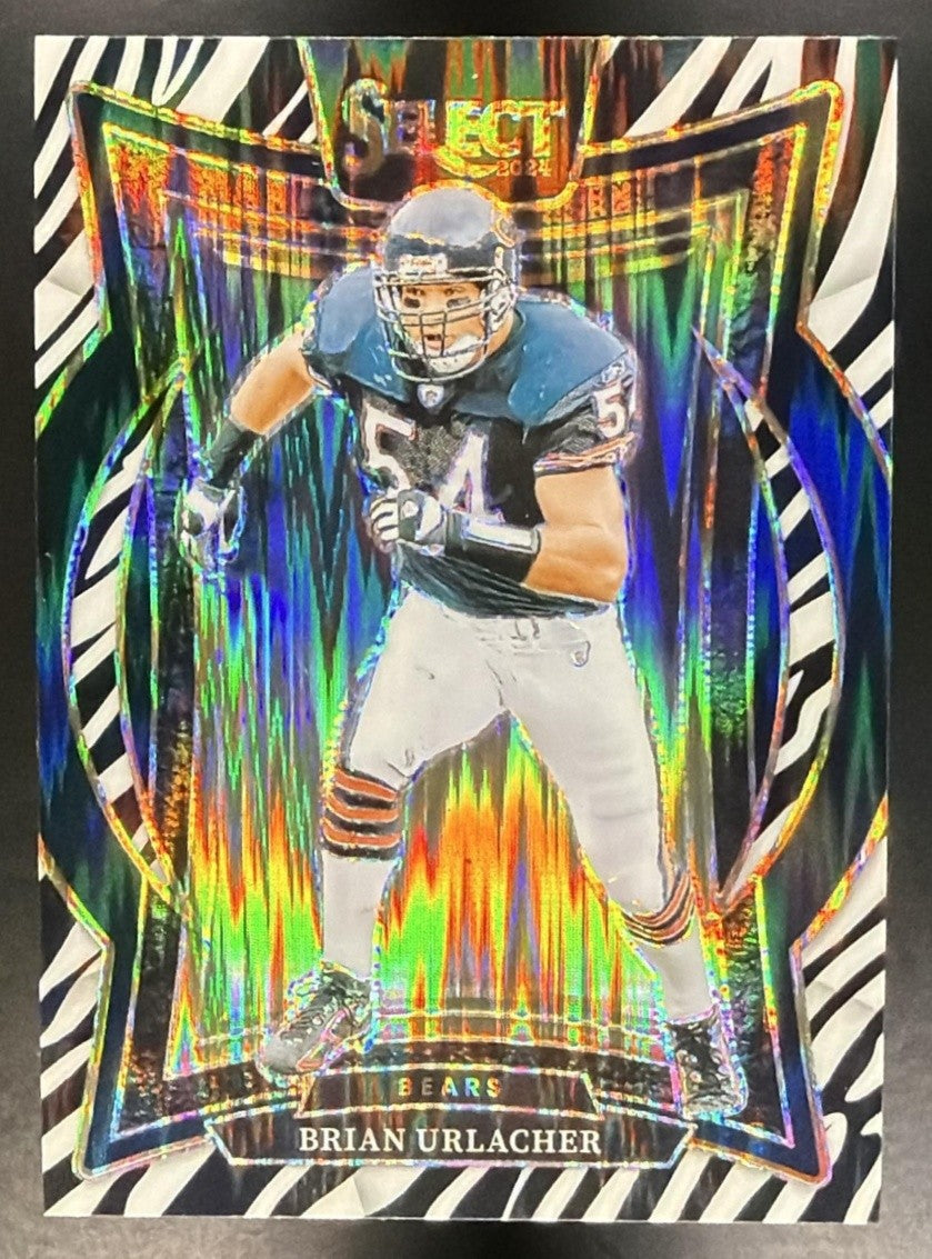 BRIAN URLACHER 2024 PANINI SELECT #13 CONCOURSE ZEBRA PRIZM SHOCK BEARS