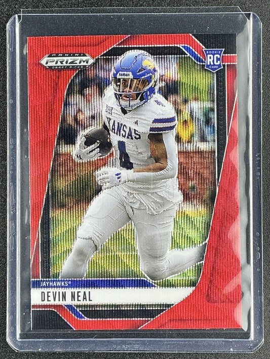 DEVIN NEAL 2025 PANINI PRIZM DRAFT PICKS #43 RUBY WAVE RC JAYHAWKS