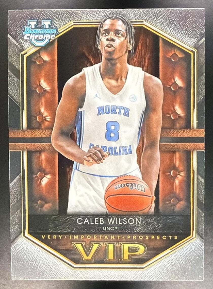 CALEB WILSON 2025-26 BOWMAN #VIP-9 CHROME VERY IMPORTANT PROSPECTS TAR HEELS
