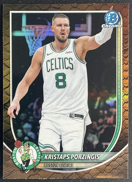 KRISTAPS PORZINGIS 2025-26 BOWMAN #BCV-148 CHROME REPTILIAN REFRACTOR CELTICS