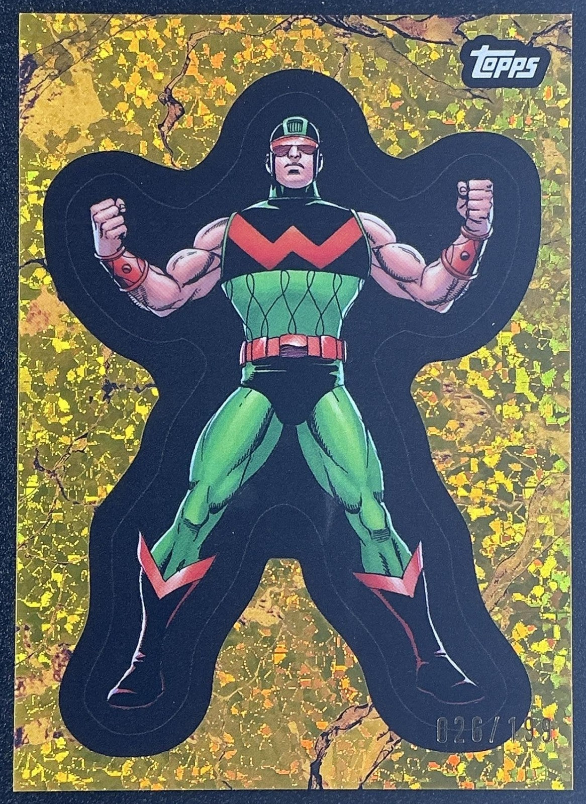 2025 Topps Marvel 1975 Golden Anniversary Wonder Man Gold Mini Diamonds /199