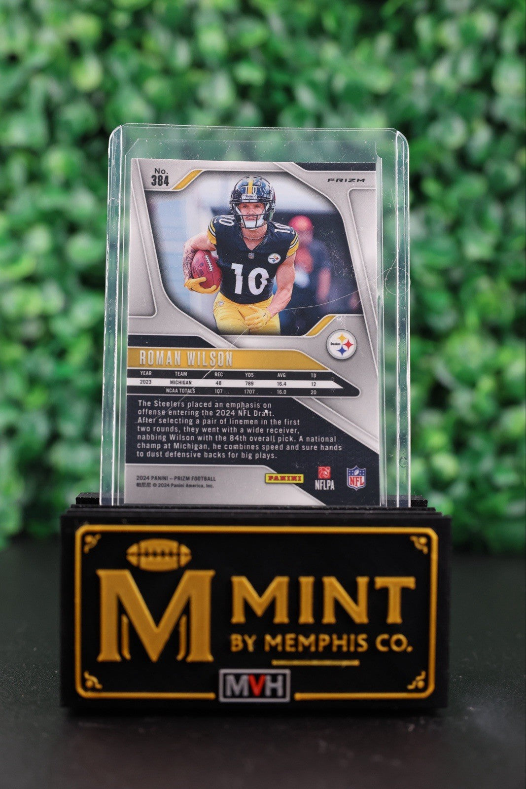 ROMAN WILSON 2024 PRIZM #384 NEON GREEN PULSAR PRIZM RC STEELERS