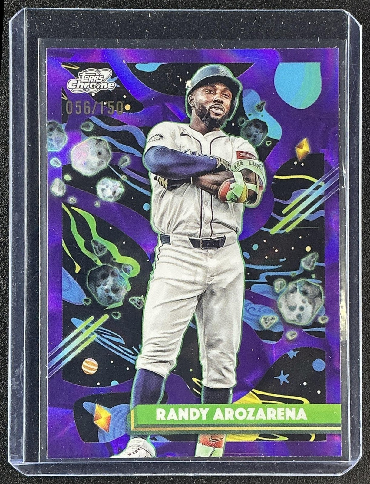 2025 Topps Cosmic Chrome Randy Arozarena #144 Purple Nebula Refractor /150