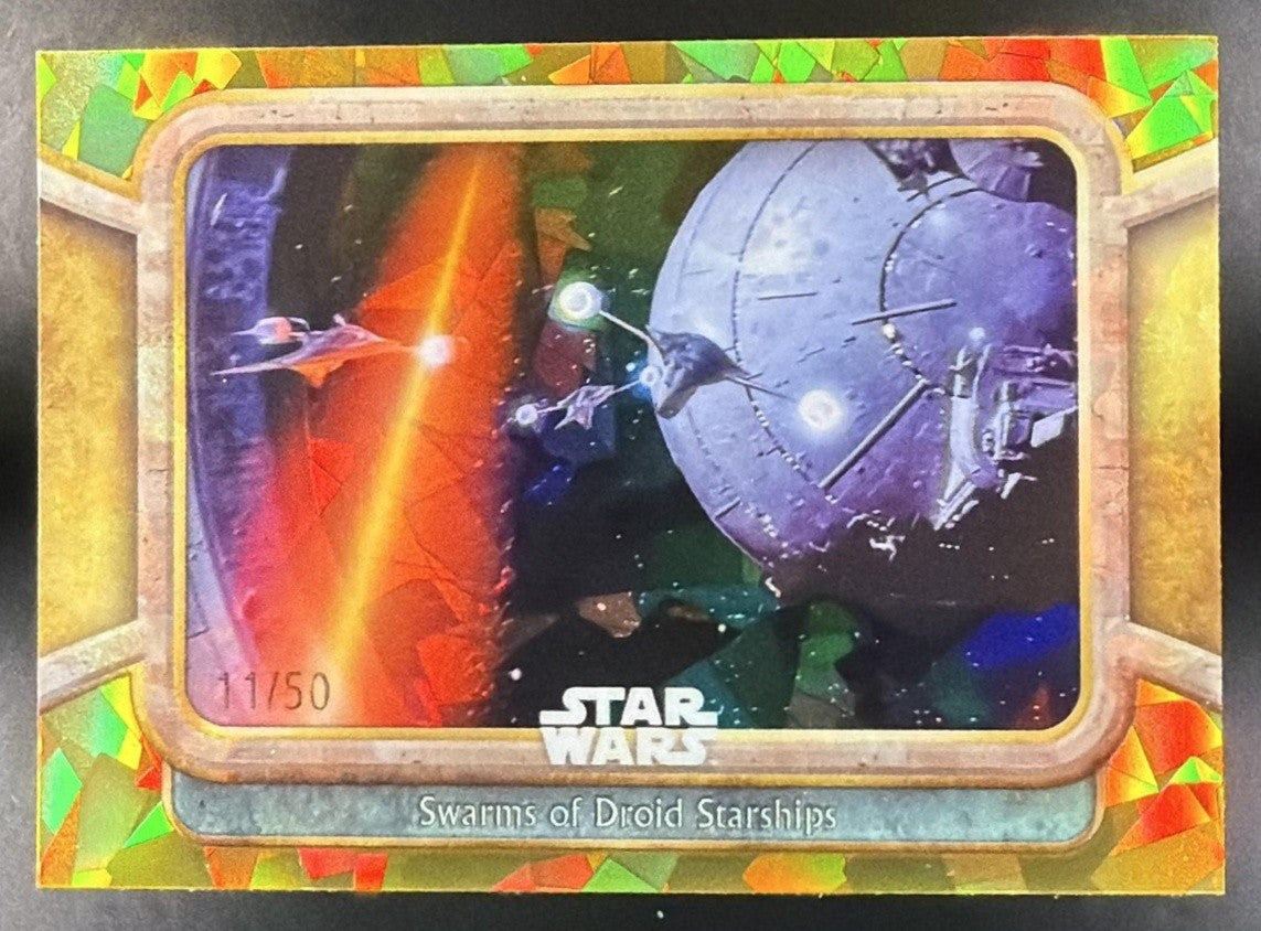 2024 Topps Chrome Sapphire Star Wars Swarms of Droid Starships #83 Gold /50