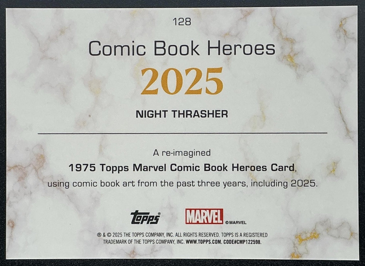 2025 Topps Marvel 1975 Golden Night Thrasher #128 Gold Mini Diamonds /199