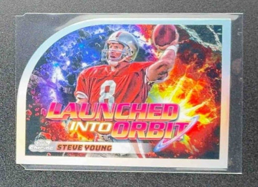 STEVE YOUNG 2024 TOPPS COSMIC CHROME #LIO-16 LAUNCHED INTO ORBIT 49ERS