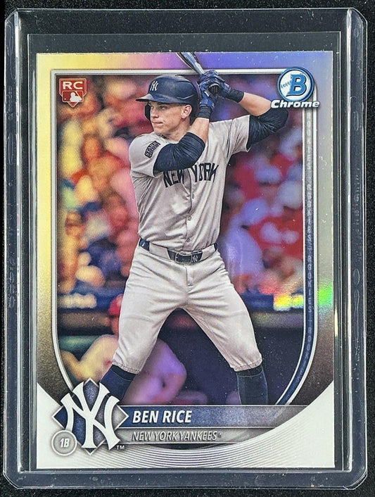 BEN RICE 2025 BOWMAN #85 CHROME RED RC ROOKIE REDEMPTION YANKEES