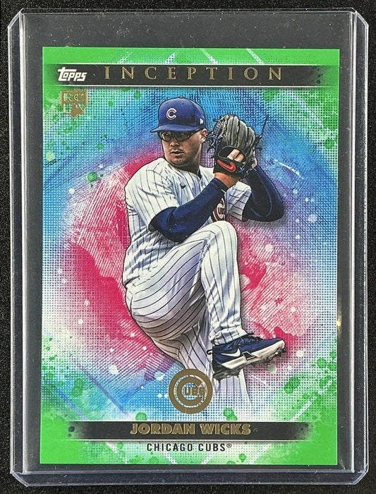 JORDAN WICKS 2024 TOPPS INCEPTION #79 GREEN RC CUBS