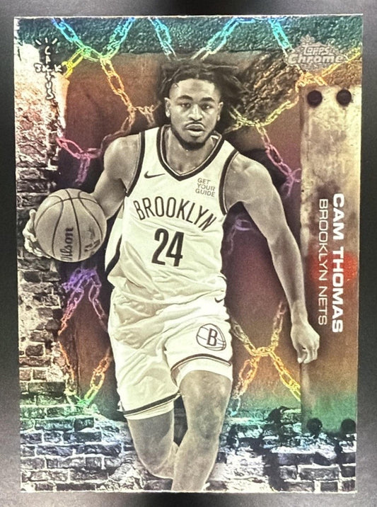 CAM THOMAS 2025-26 TOPPS CHROME X CACTUS JACK #3 REFRACTOR NETS