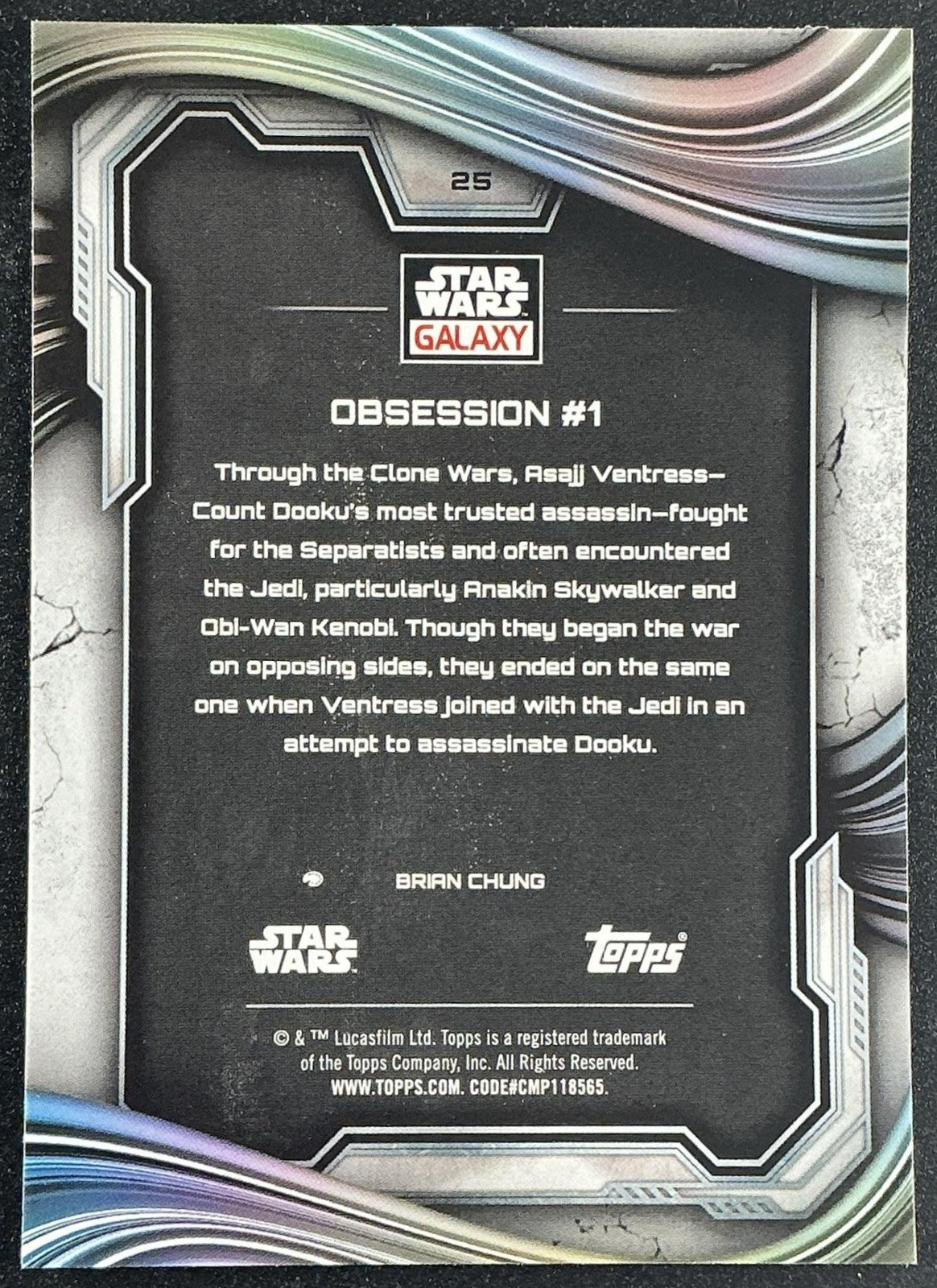 OBSESSION #1 2025 TOPPS CHROME STAR WARS GALAXY #25