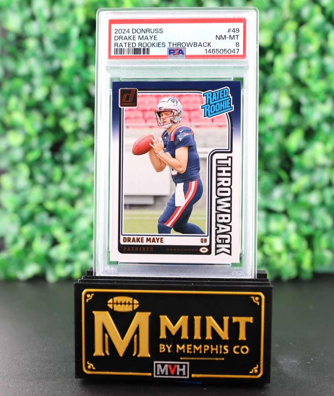DRAKE MAYE 2024 PANINI DONRUSS RATED ROOKIE THROWBACK #49 RC PATRIOTS
