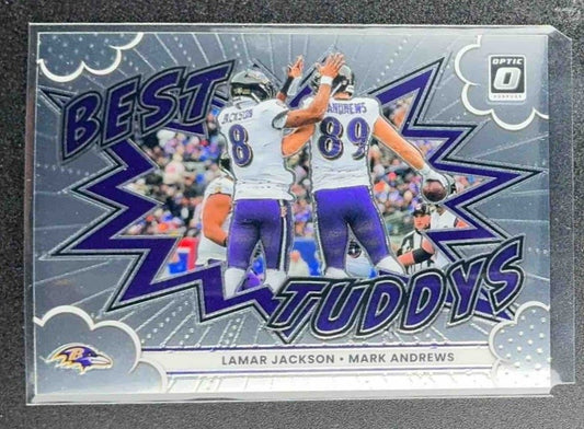 LAMAR JACKSON MARK ANDREWS 2025 PANINI DONRUSS OPTIC #15 BEST TUDDYS RAVENS