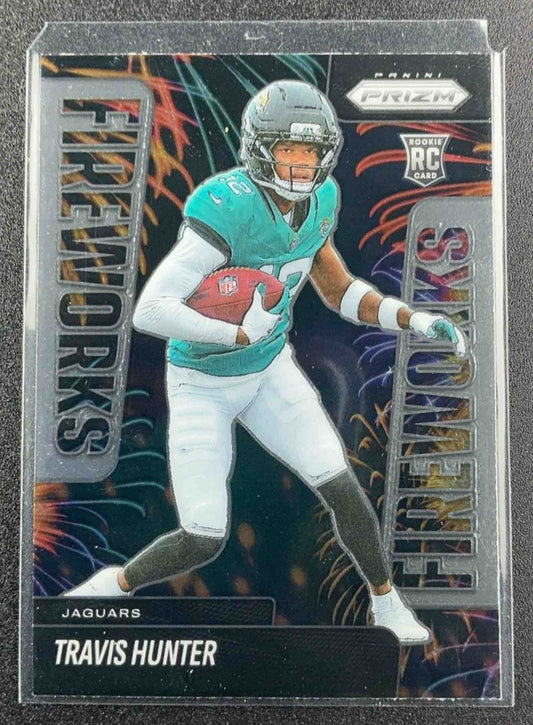 TRAVIS HUNTER 2025 PANINI PRIZM #13 FIREWORKS RC JAGUARS