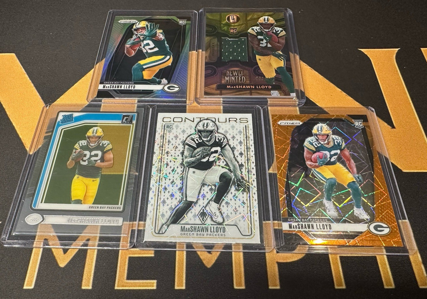 MARSHAWN LLOYD ROOKIE LOT (5) GREEN BAY PACKERS SILVER PRIZM ORANGE LAZER PATCH
