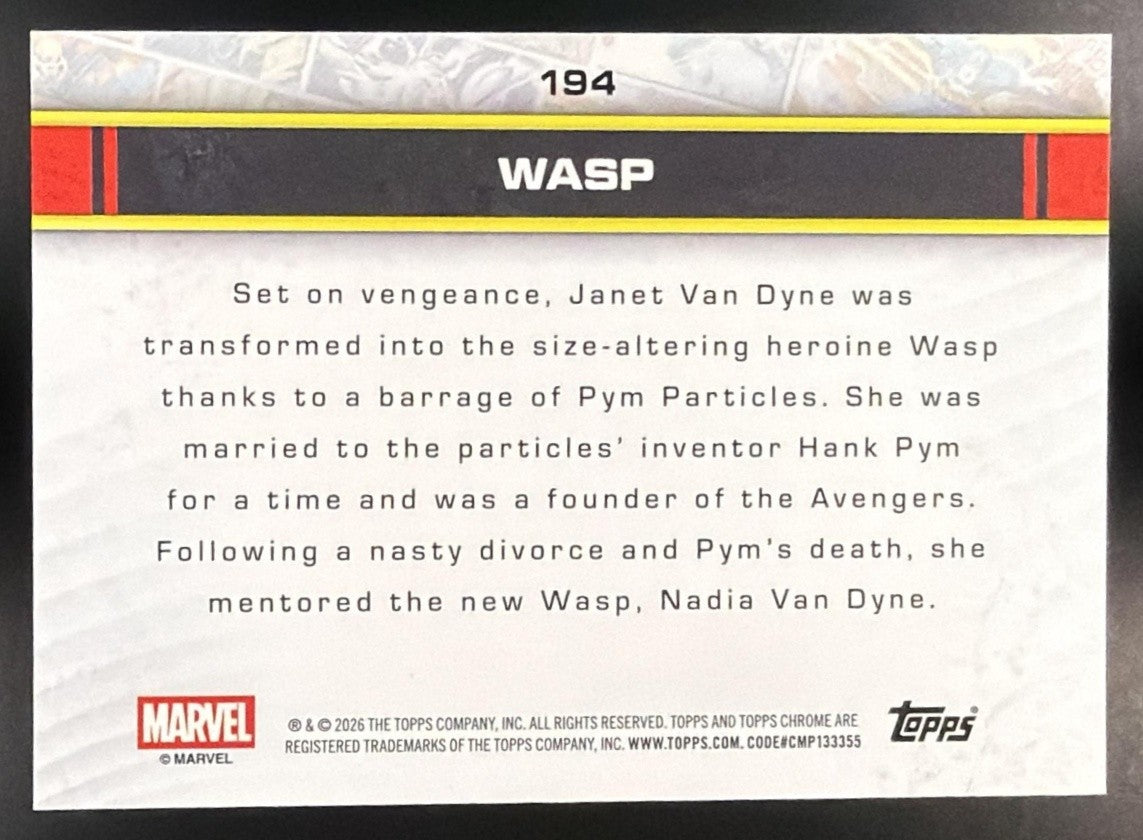 WASP 2026 TOPPS CHROME MARVEL COMICS #194 REFRACTOR