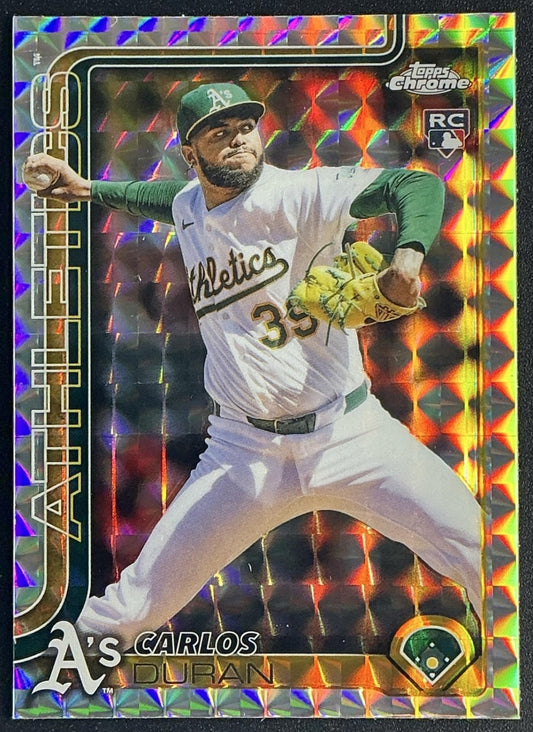 CARLOS DURAN 2025 TOPPS CHROME UPDATE #USC84 GEOMETRIC REFRACTOR RC ATHLETICS