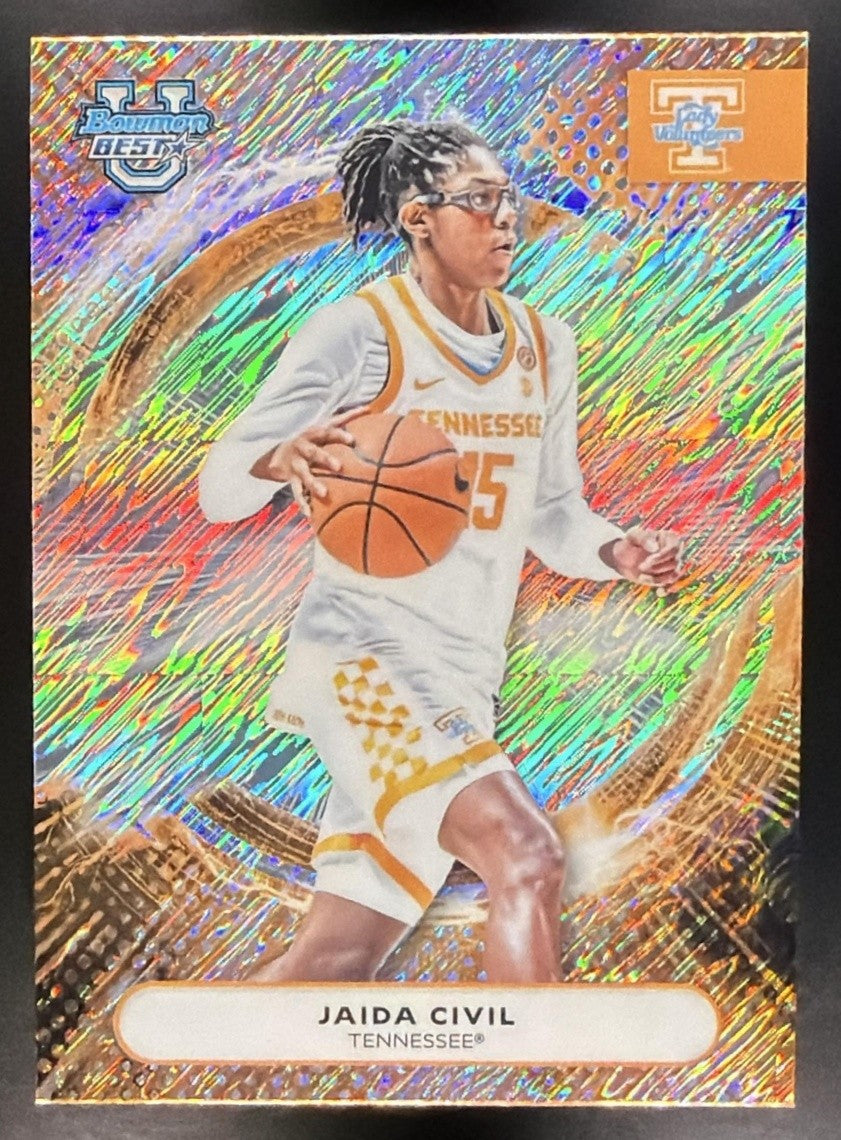 JAIDA CIVIL 2025-26 BOWMAN BEST UNIVERSITY #82 SHIMMER REFRACTOR VOLUNTEERS