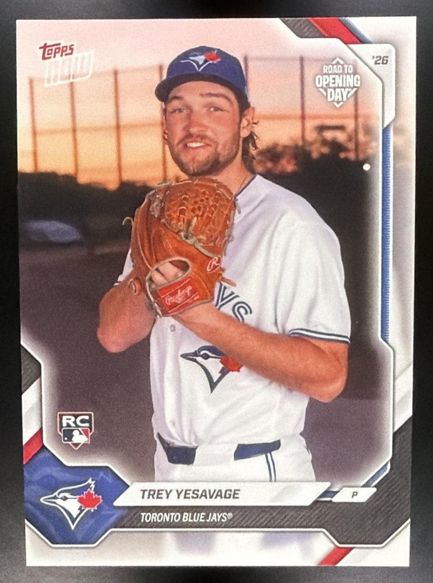 TREY YESAVAGE 2026 TOPPS NOW ROAD TO OPENING DAY #OD-46 RC BLUE JAYS
