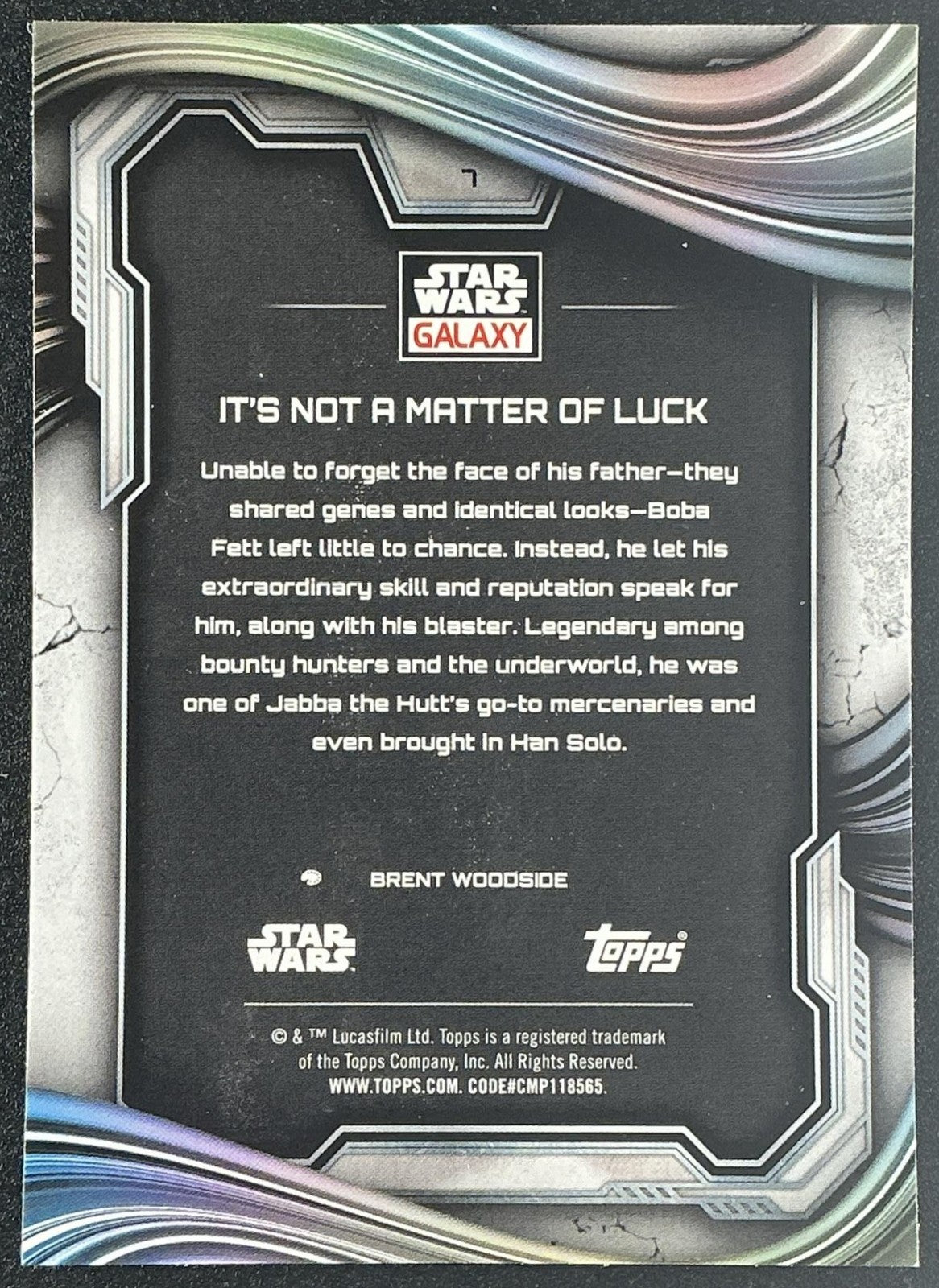 IT'S NOT A MATTER OF LUCK 2025 TOPPS CHROME STAR WARS GALAXY #7