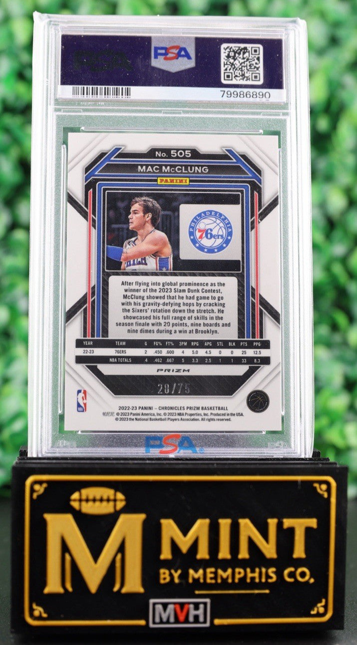 Mac McClung 2022-23 Chronicles Prizm Orange Prizm Rookie /75 PSA 10 Low POP RC