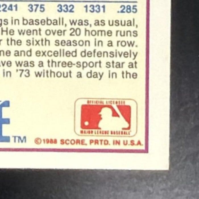 DAVE WINFIELD 1988 SCORE #55 YANKEES