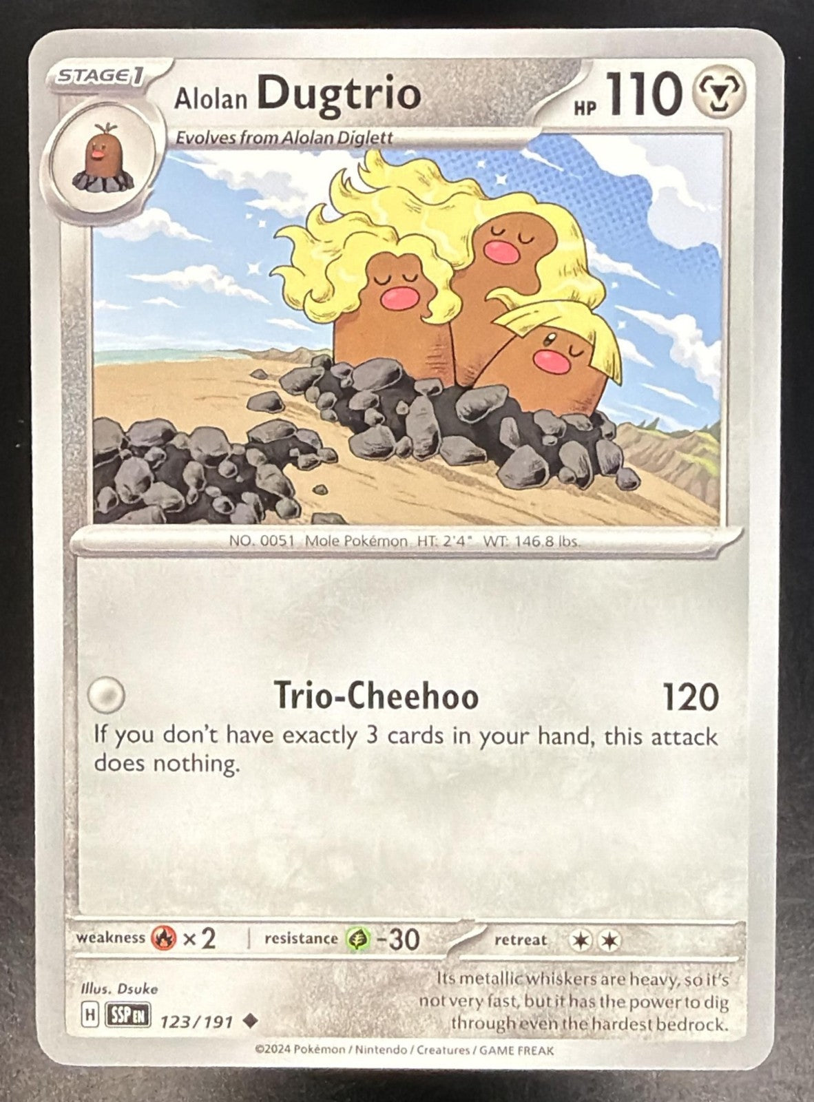 ALOLAN DUGTRIO 2024 POKEMON SURGING SPARKS #123/191