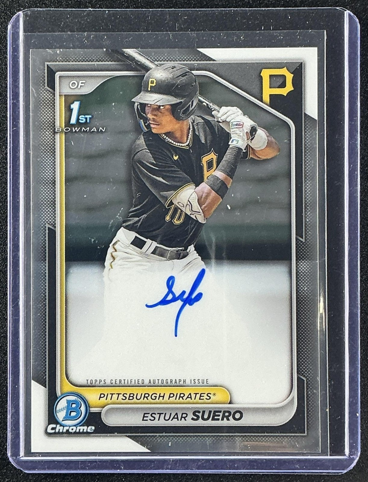 ESTUAR SUERO 2024 BOWMAN #CPA-ES CHROME AUTO 1ST PROSPECT PIRATES