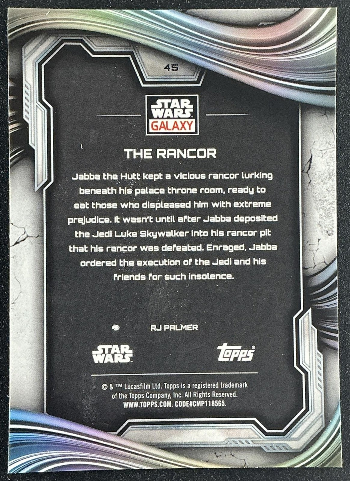 THE RANCOR 2025 TOPPS CHROME STAR WARS GALAXY #45
