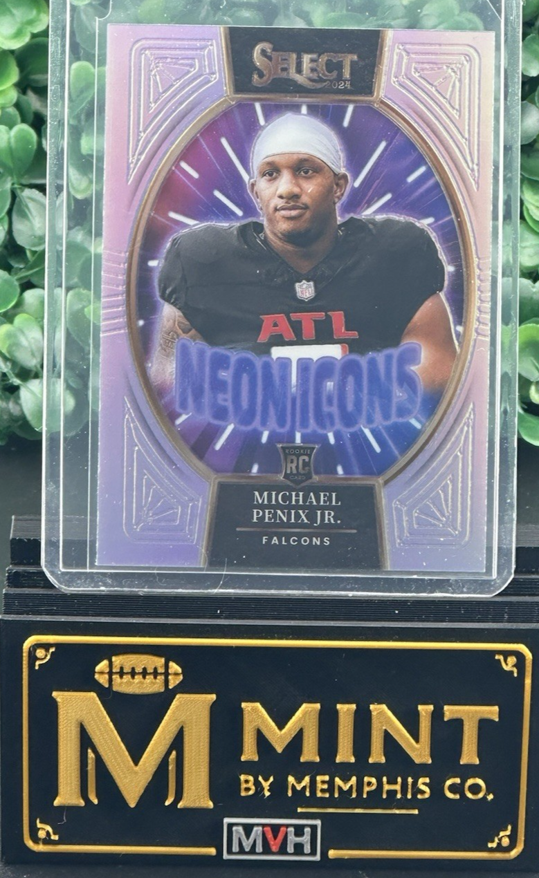 MICHAEL PENIX JR.  2024 PANINI SELECT NEON ICONS FALCONS #10 SILVER PRIZM RC