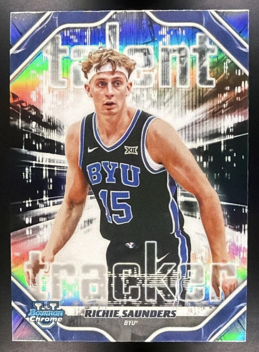 RICHIE SAUNDERS 2025-26 BOWMAN #TT-19 TALENT TRACKER CHROME REFRACTOR COUGARS