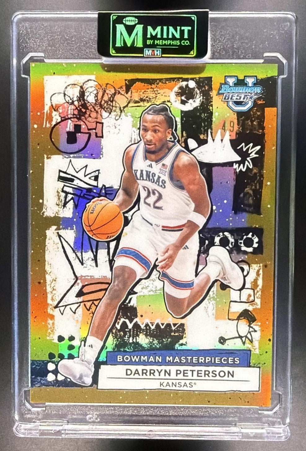 2025 Bowman Best University Darryn Peterson Masterpieces Gold /50