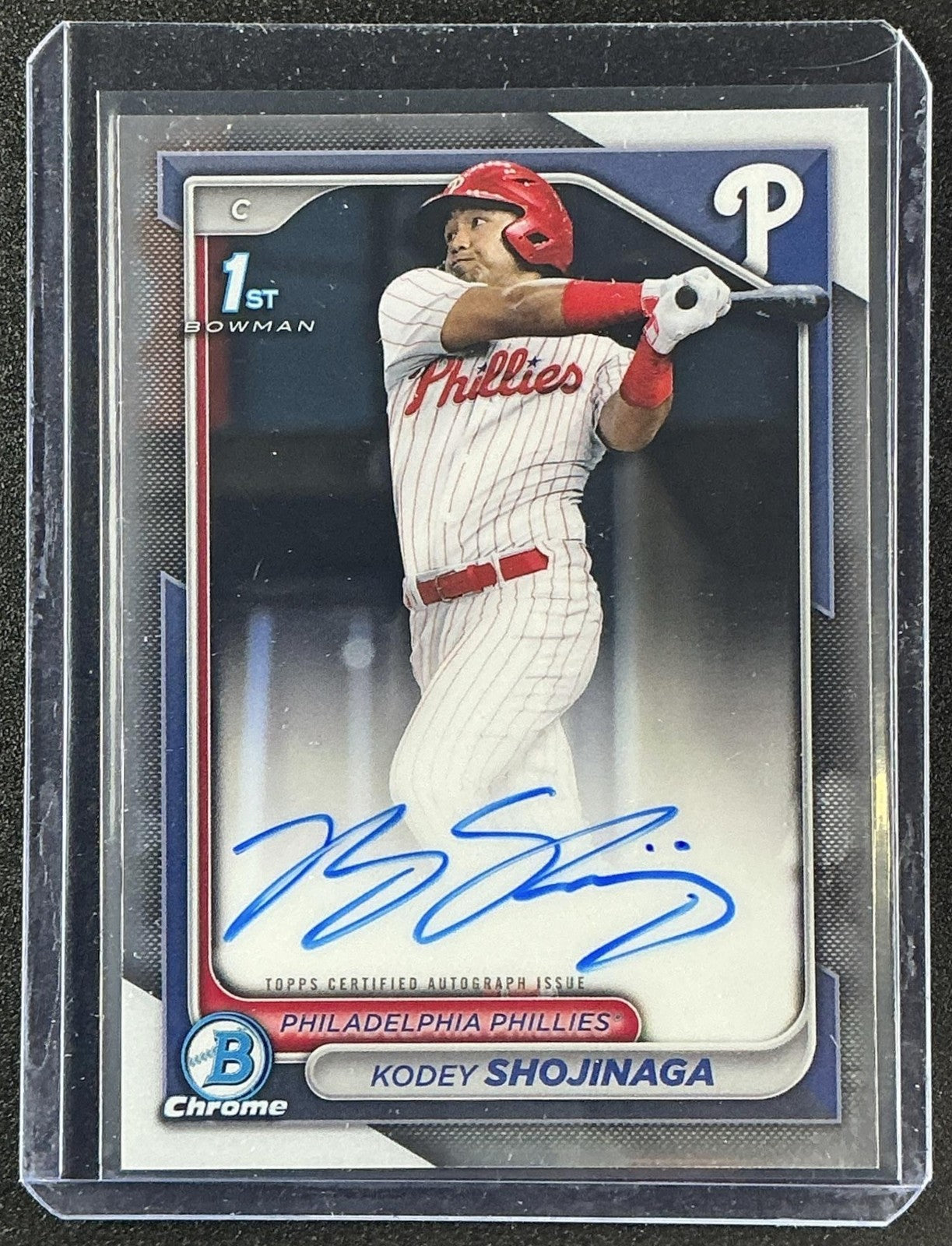 KODEY SHOJINAGA 2024 BOWMAN DRAFT #CPA-KSH CHROME AUTO 1ST PROSPECT PHILLIES