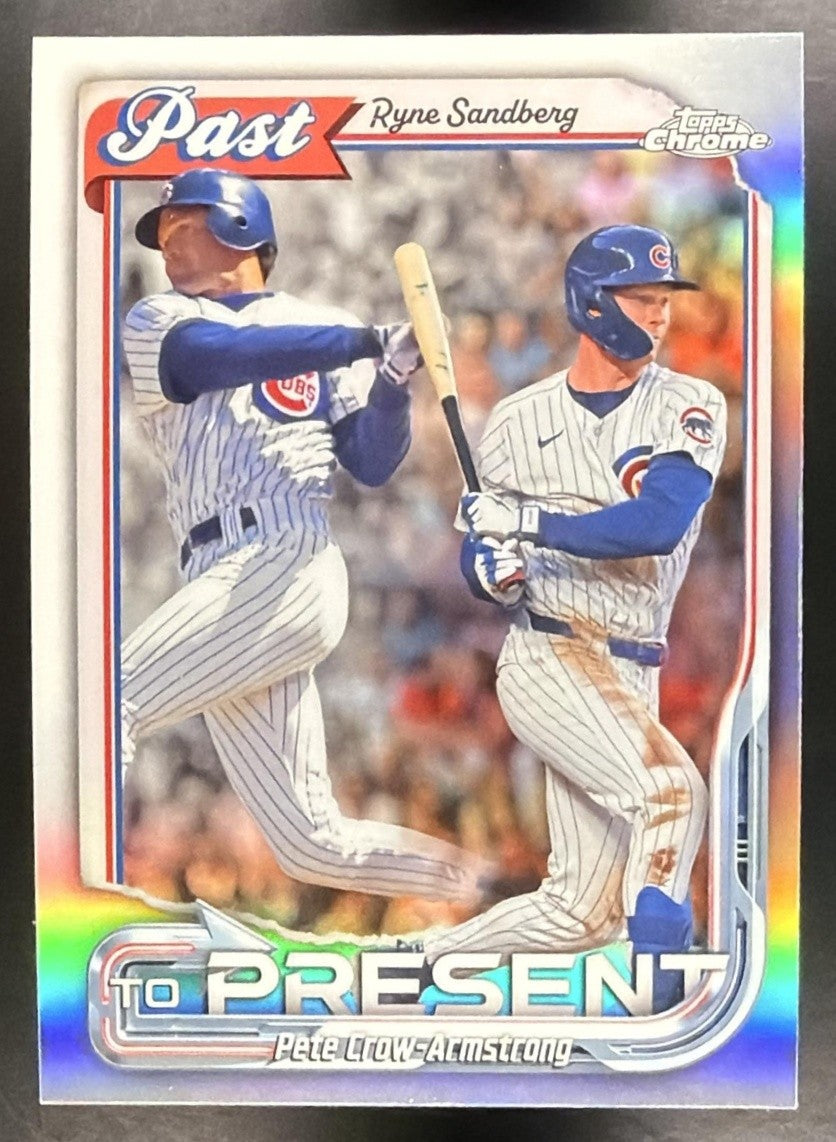 RYNE SANDBERG PETE CROW-ARMSTRONG 2026 TOPPS CHROME #PTP-22 PAST TO PRESENT CUBS