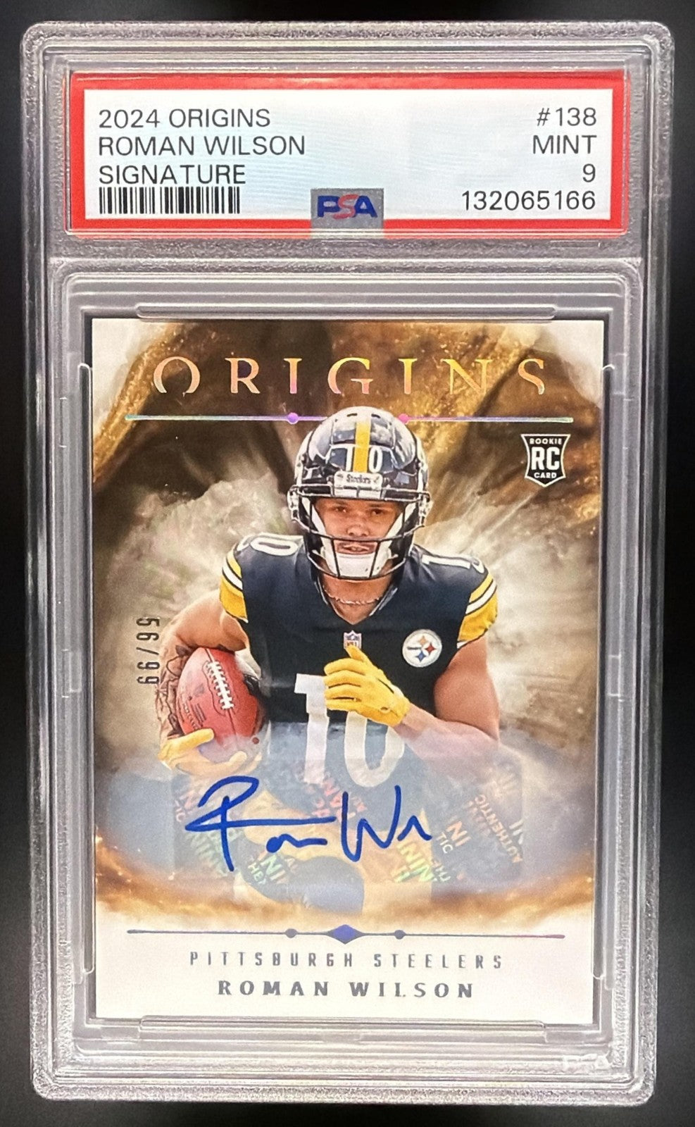 2024 Panini Origins Roman Wilson #138 Rookies Signatures /99 RC Auto PSA 9
