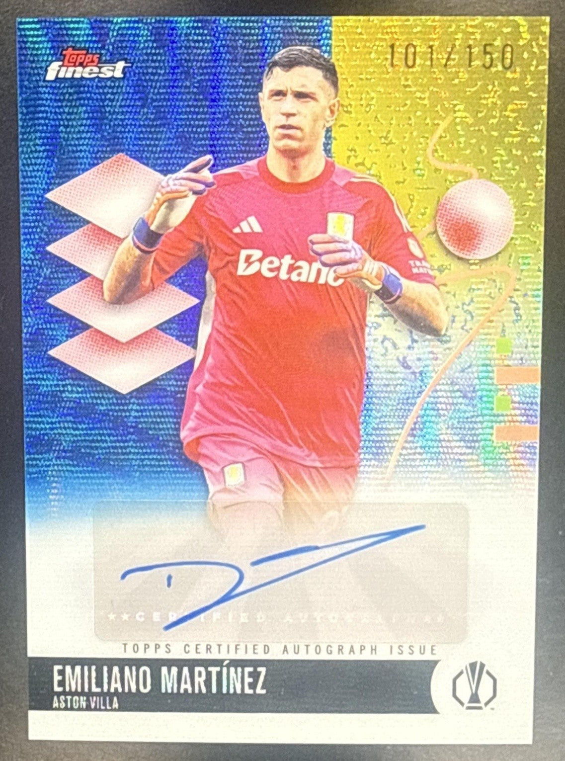2025 Topps Finest Emiliano Martinez #BA-EM Auto Blue Refractor /150