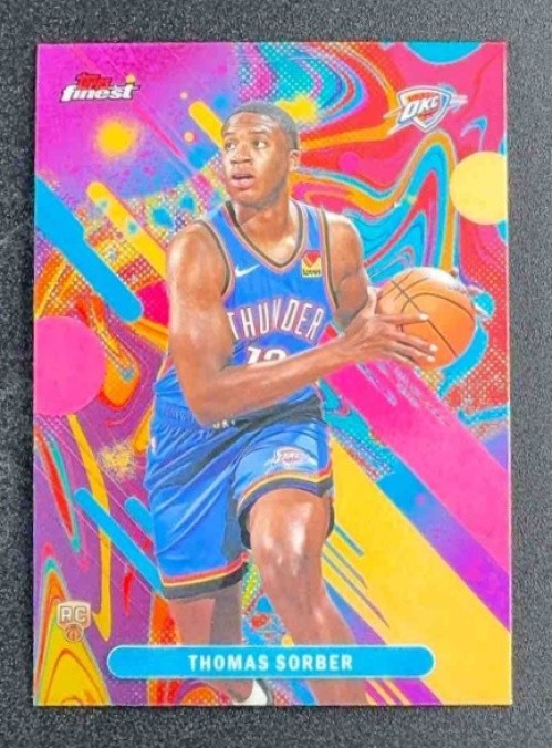 THOMAS SORBER 2025-26 TOPPS FINEST #15 COMMON OIL SPILL REFRACTOR RC THUNDER