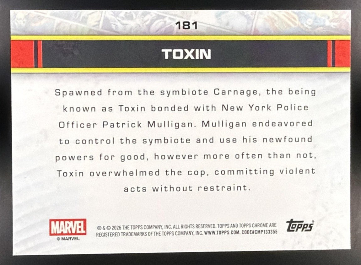 TOXIN 2026 TOPPS CHROME MARVEL COMICS #181 REFRACTOR