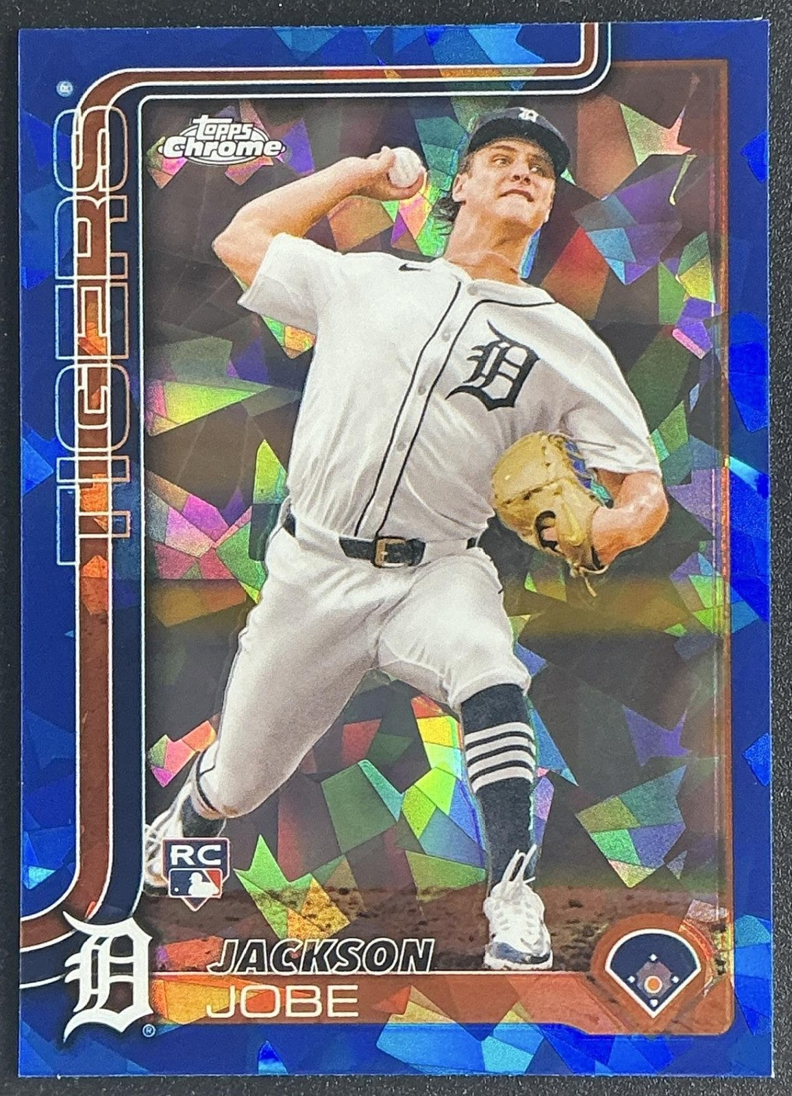 JACKSON JOBE 2025 TOPPS CHROME SAPPHIRE #249 RC TIGERS