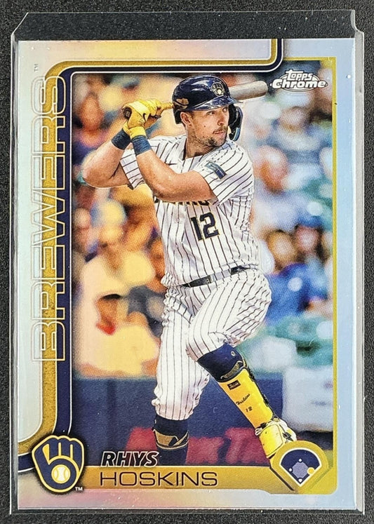 RHYS HOSKINS 2025 TOPPS CHROME #98 REFRACTOR BREWERS