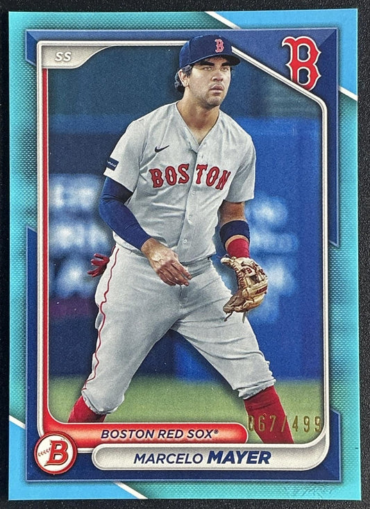 MARCELO MAYER 2024 BOWMAN #BP-44 PROSPECTS SKY BLUE 67/499 RED SOX