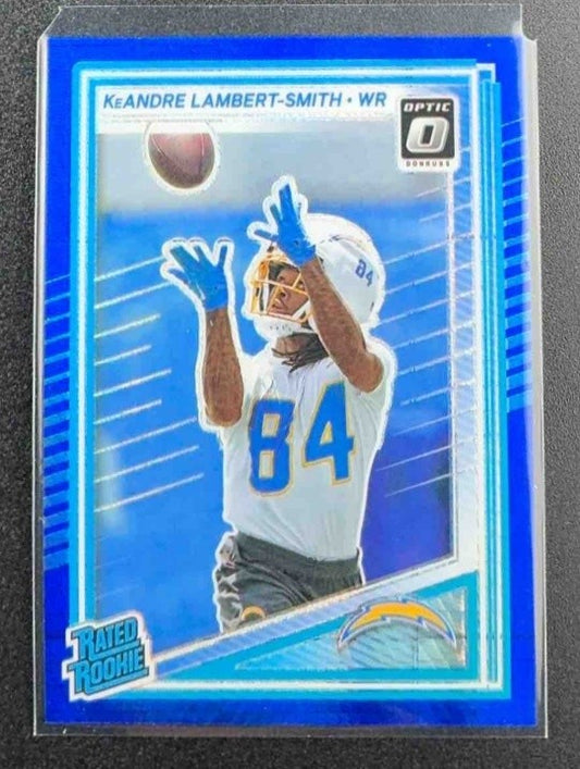 2025 Panini Donruss Optic KeAndre Lambert-Smith Rated Rookie Blue Hyper Prizm