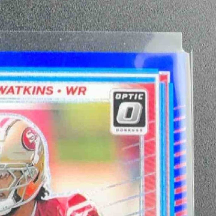 2025 Panini Donruss Optic Jordan Watkins #289 Rated Rookie Blue Hyper Prizm