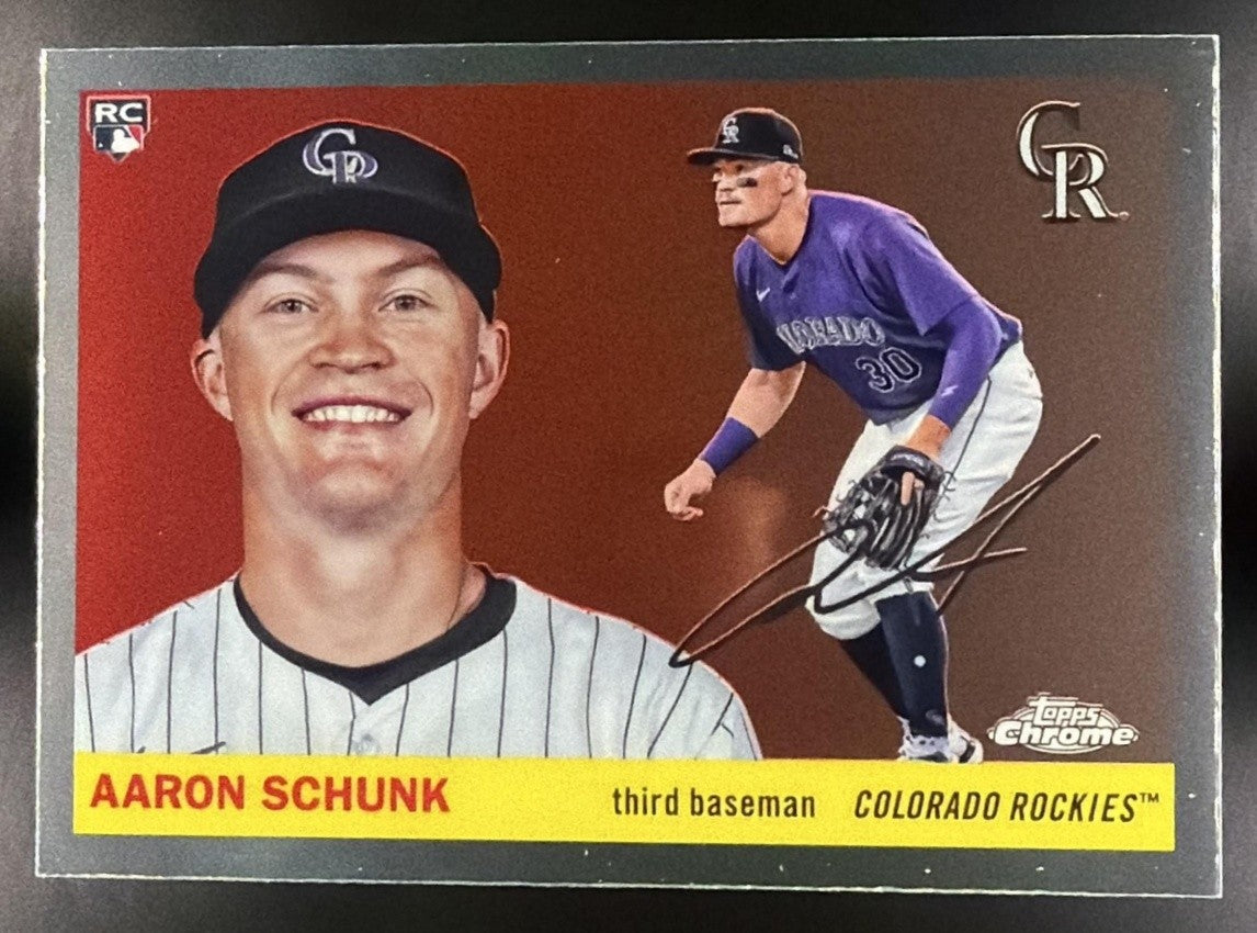 AARON SCHUNK 2025 TOPPS CHROME PLATINUM ANNIVERSARY #386 RC ROCKIES